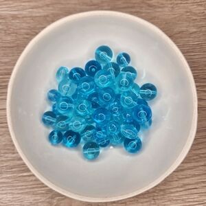 Blue Glass Beads Assorted Sizes 6mm 8mm And Ovals 50 Beads #42
